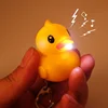 small quantity 3D LED light rubber duck shape soft pvc charm keychain, Rubber Keychain Duck, oem lovely keychain