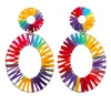 raffia simple bar earrings