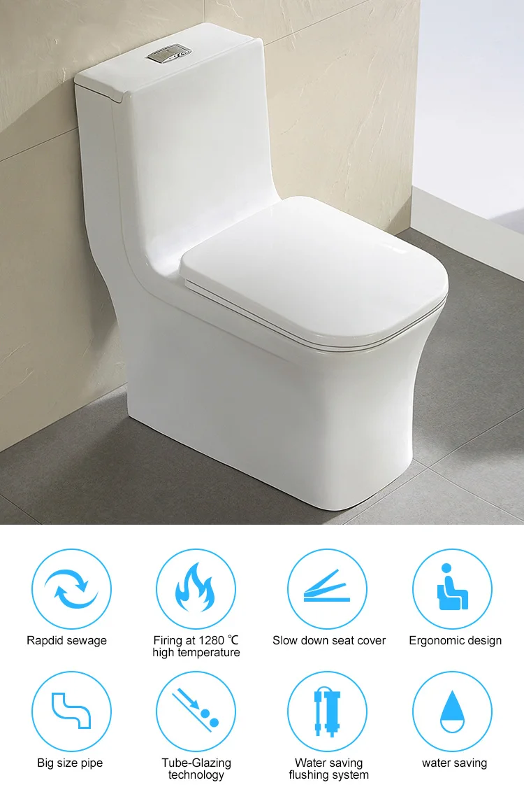 Square chinese ceramic closestool sanitary ware hotel design modern toilet