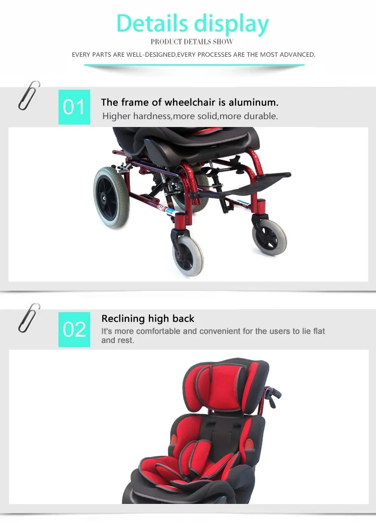 Lightweight Manual Aluminum Disabled Baby Wheelchair For Cerebral Palsy