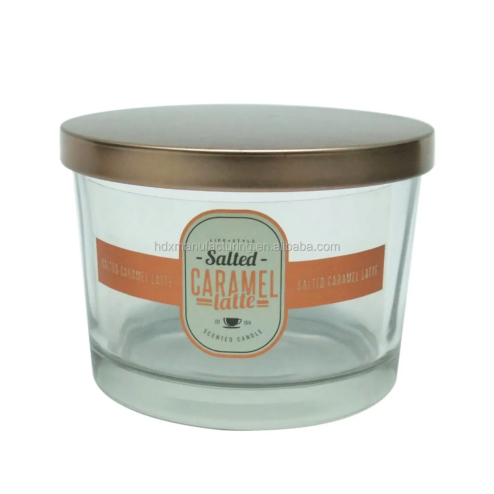 2 Wick Glass Empty Candle Jars With Lids 5oz Airtight Glass Candle Jars