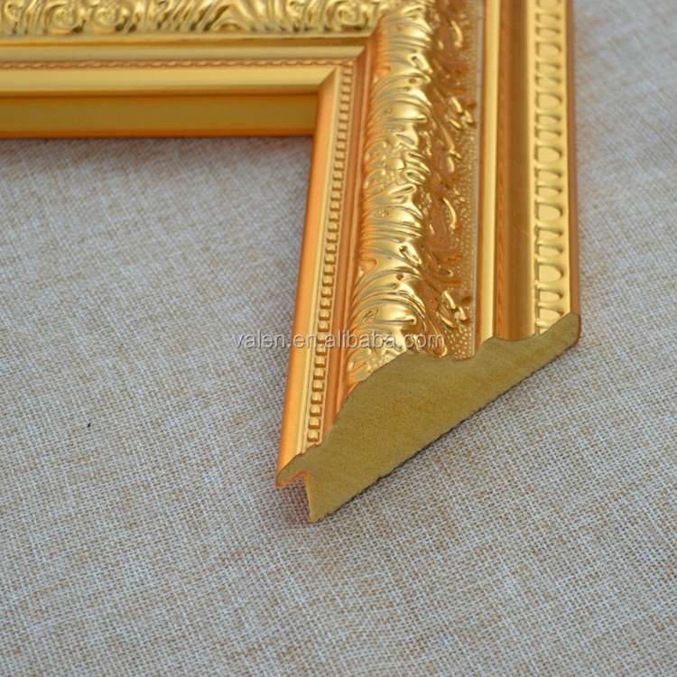 Free Sample Golden Fancy Design Ornate Picture Frames Moulding Profile