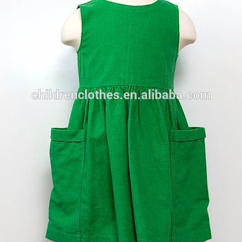 green summer school dress