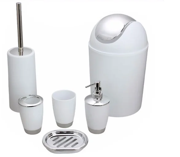 6 Pcs Set Plastic Bathroom Accessory Washing Bath Set Buy Plastic