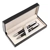 black debossed logo gift pen case pencil box leather high-end business gifts advertising pen vip client present leather pen box