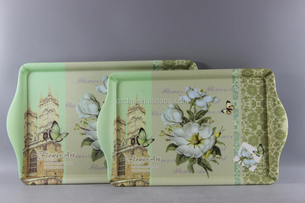 Rectangle Melamine White Serving Tray