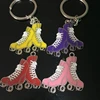 Custom Enamel Roller Skates Keychain Pink Shoe Key Ring