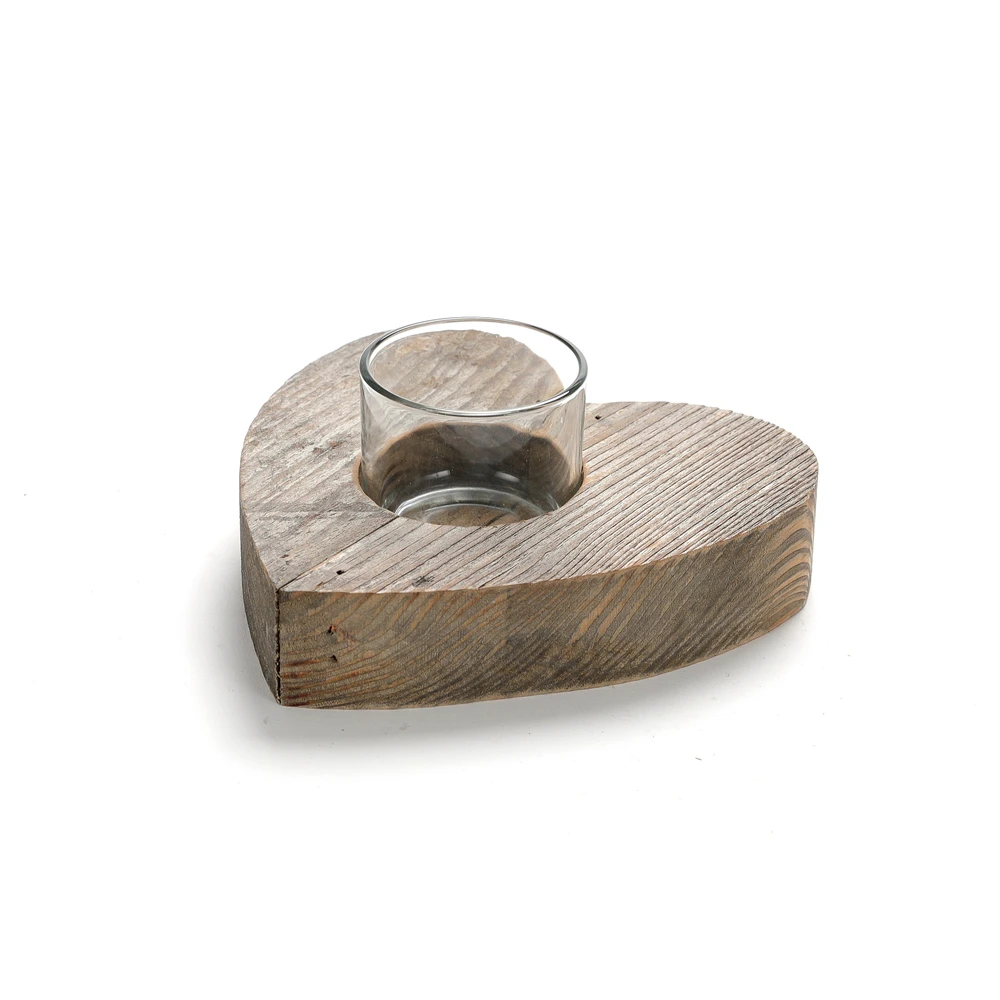 5.5"Heart Shape Valentine Ornaments Driftwood Candle Holder with Tea Light.JPG