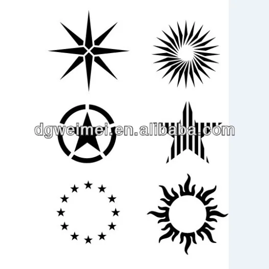 hitam suku bintang matahari  tato  stiker Tato  temporer ID 