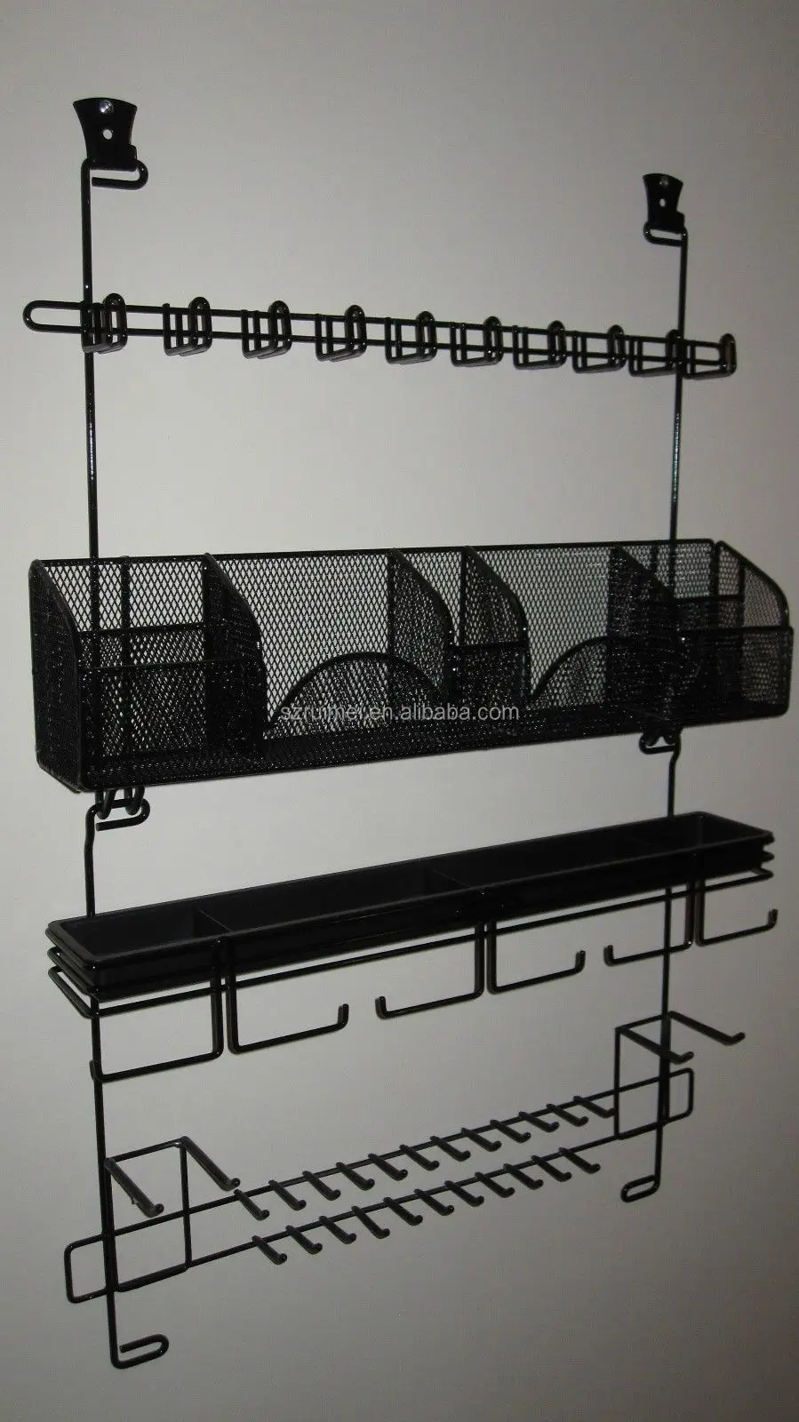 Over The Door Wall Organizer Tie Belt Rack Valet Black Buy Tie