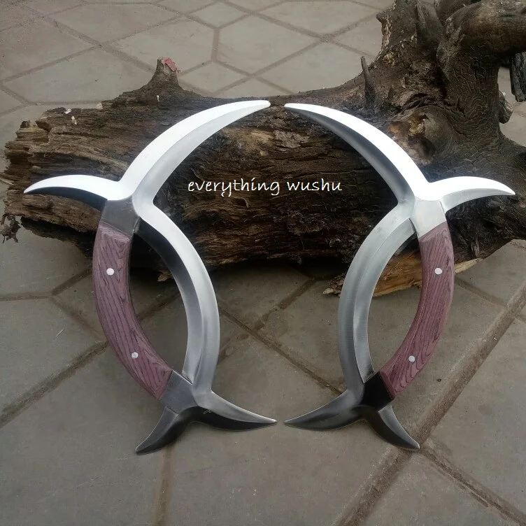 2 pieces Wushu Double Deer Horns Ba Gua Yue Zi Wu Yuan Yang Wu-Sold as a pair 
