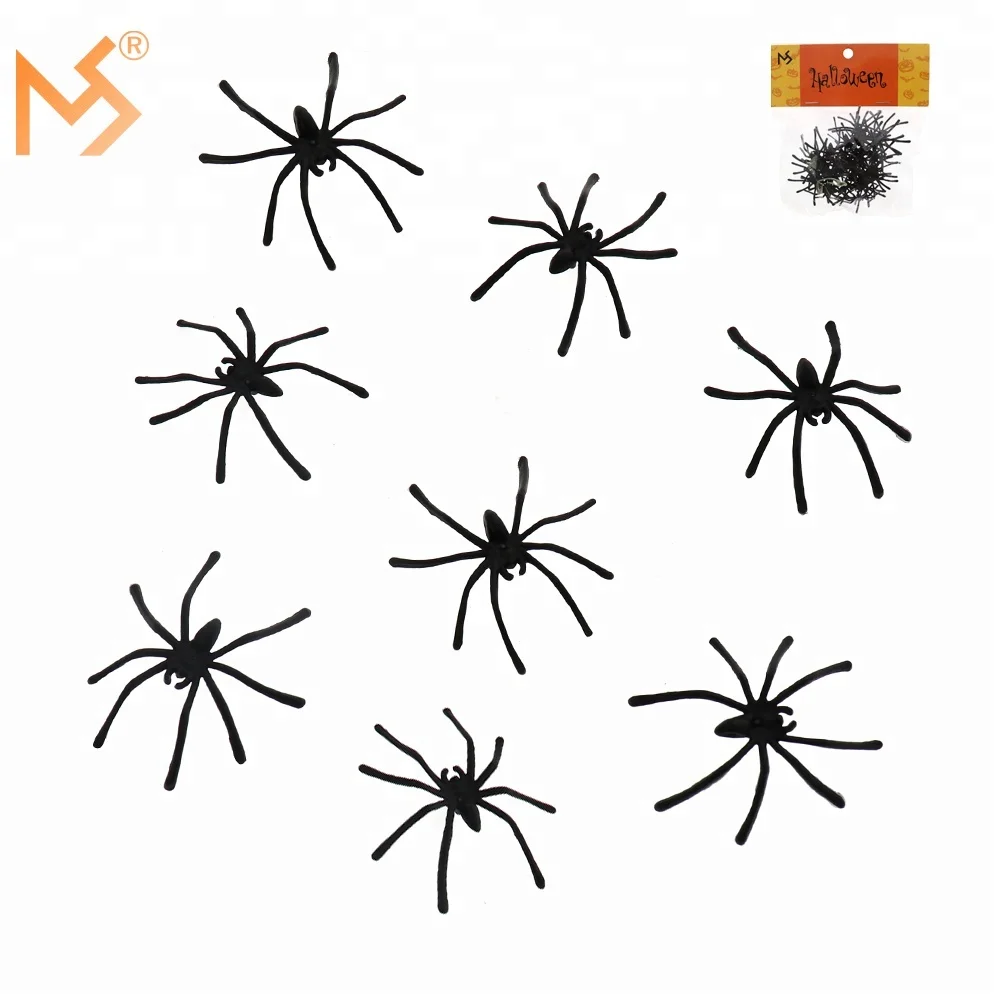 Halloween Party Horrible Decoration Sticky Spider Realistic Toy Spider ...