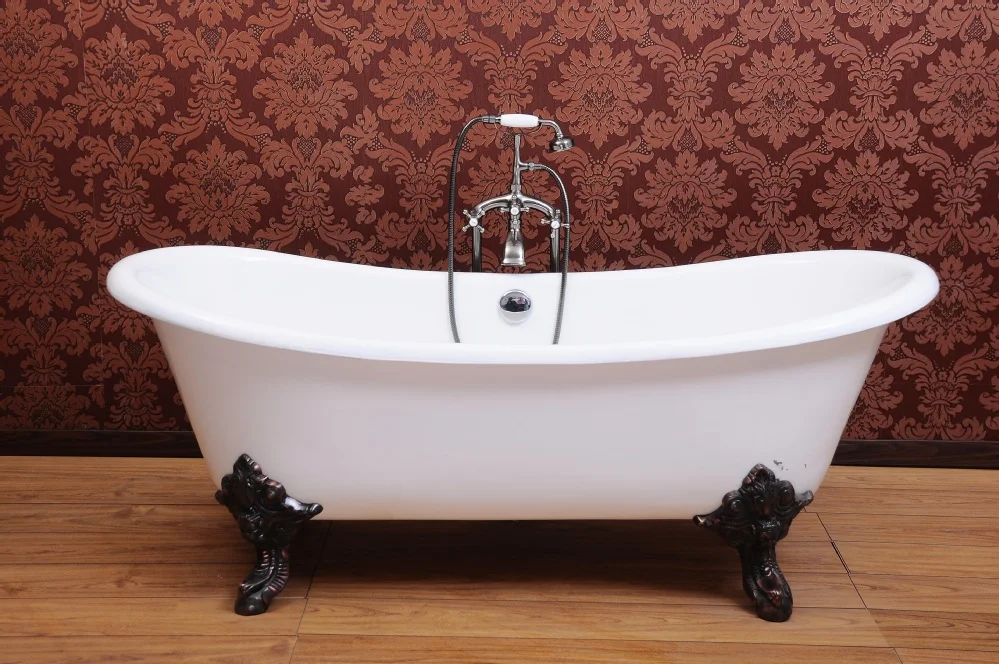 Double Slipper Cast Iron Bath Tub With Imperial Clawfoot/ Hot Tub On
