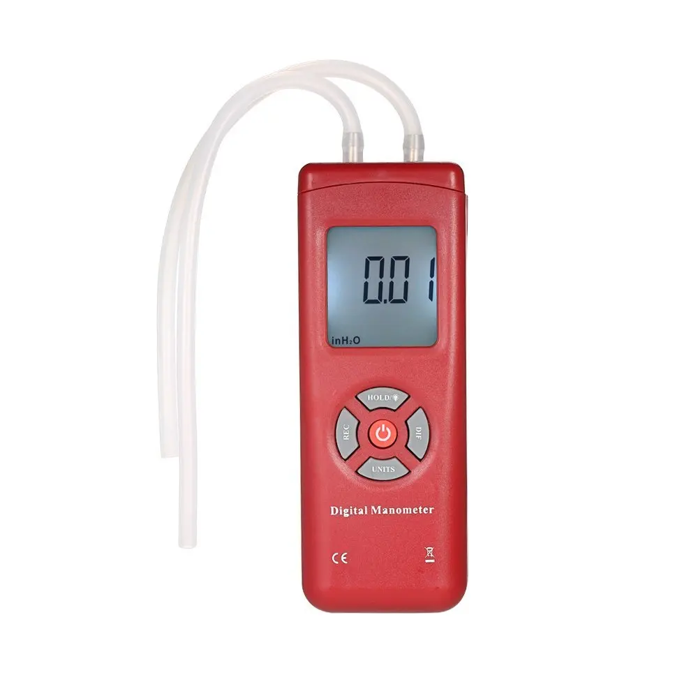 FOSHIO FT168 Digital Manometer Air Pressure Meter HVAC Gas Pressure Tester with Large LCD Display