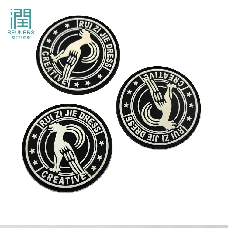 Factory Custom Logo Heat Press 3d Pvc Silicone Patch Rubber Badge For