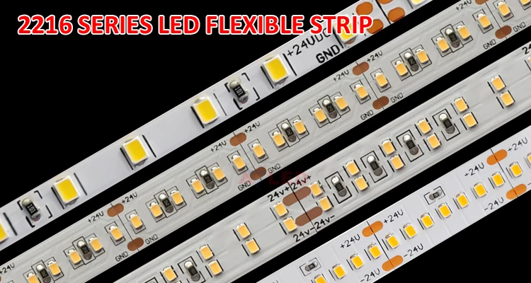 High brightness smd 2216 140led/m 24v IP20 3mm ultra slim tape led strip for cabinet