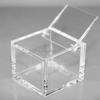 Cubo De Acrílico Transparente Con Bisagras Caja Con Tapa - Buy Acrílico