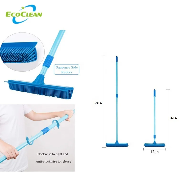 Ecoclean Factory Hot Sale Telescopic Tpr Pet Fur Remover Soft Bristle ...