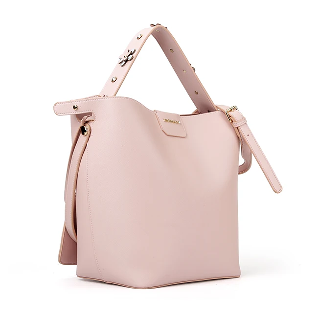 7424-Europe style newest design double side plain PU handbags with pouch