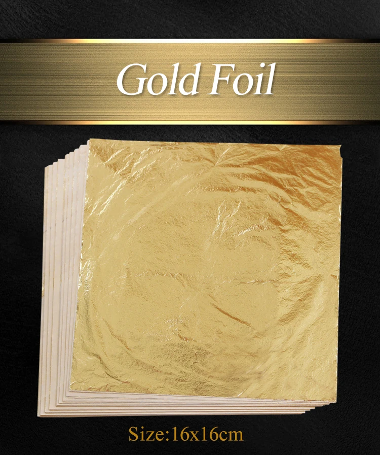 16 X 16 Cm 100 Sheets Imitation Gold Leaf Foil Sheets Gilding
