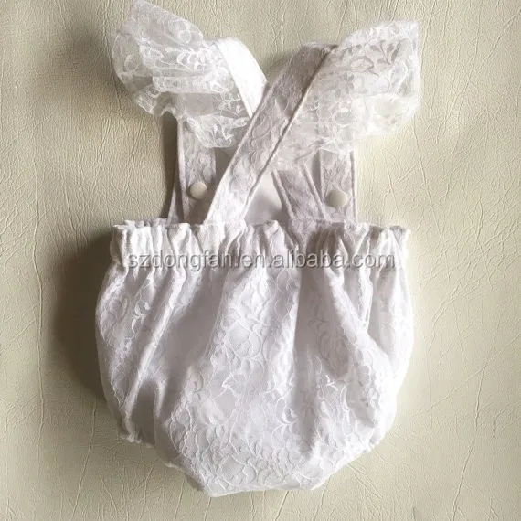 Gros Bébé Vêtements 2016 Nouveau,Né Bébé Filles Style Vintage Blanc Dentelle Bébé Barboteuse Infantile