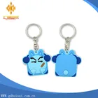 High quality custom clear blue pvc key chain for souvenir