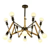 Nordic industrial style dining room creative personality retro shop solid wood iron simple spider pendant lamp