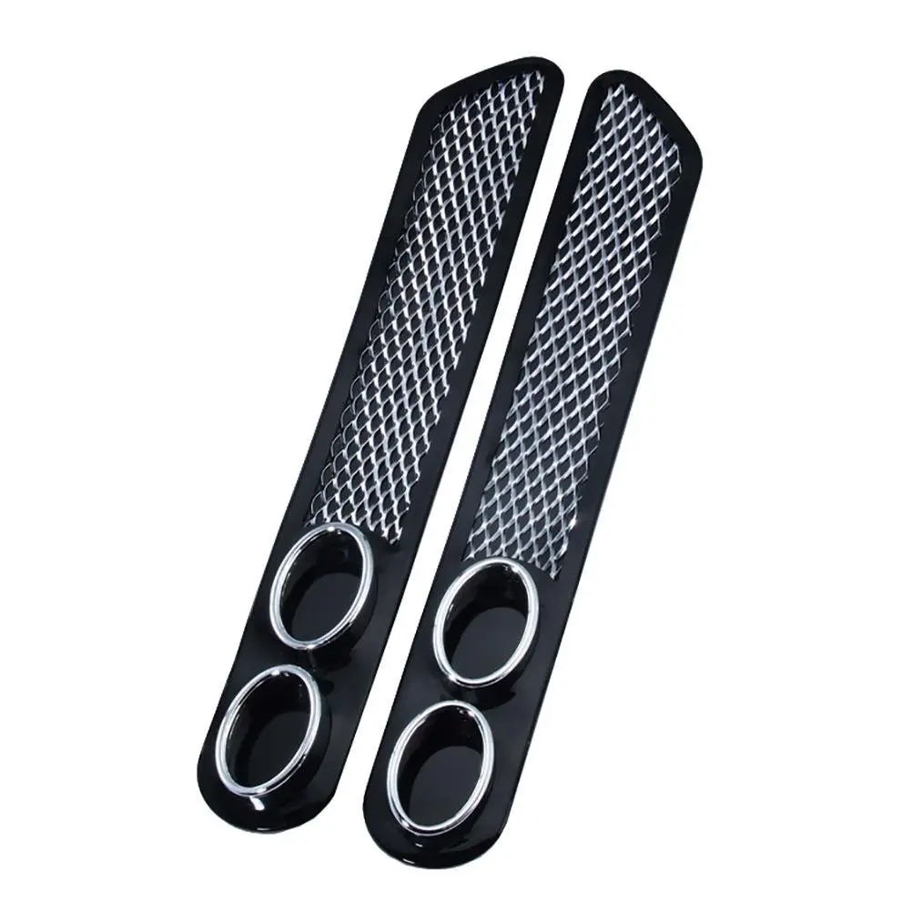 LIYUU 2pcs Simulation Grid Double Barrel Exhaust Pipe Universal Bumper Protector