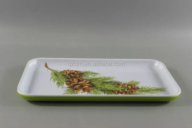 2 color melamine small tray for breakfast