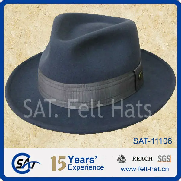 light blue felt hat