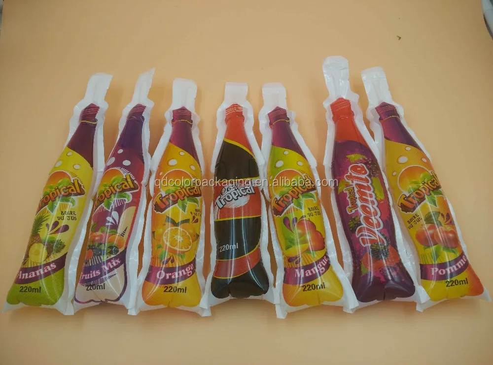 125ml Disposable Bottle Shape Juice Packing Pouches Packing For Kid