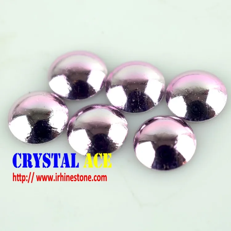 2mm Light pink sparkle half round pearls studs for telephone shoes, clothes in China