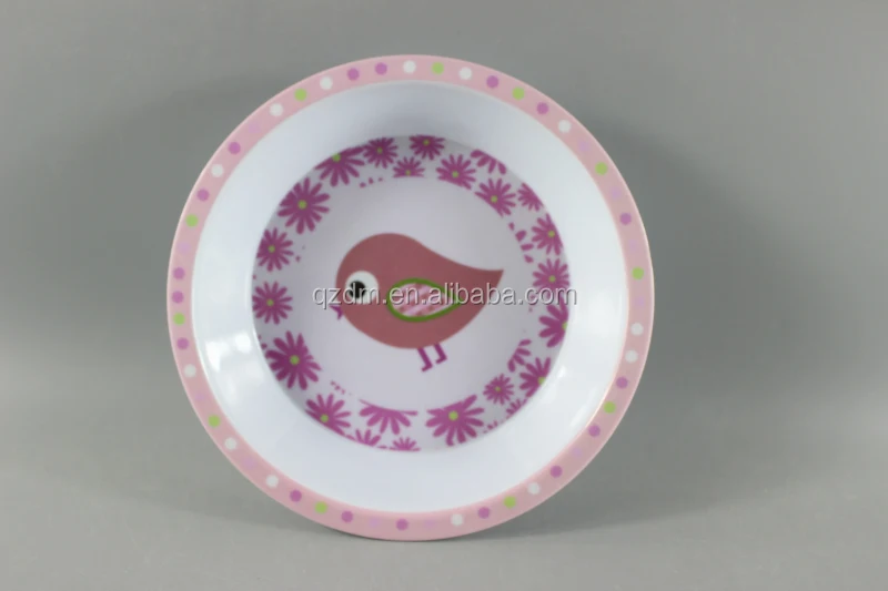 6.5inch melamine Dinner bowl for kids bird print