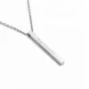Fashion Wholesale Accessories Custom Statement 316L Silver Bar Pendant Necklace Jewelry For Men