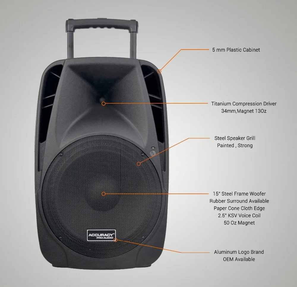 Accuracy Pro Audio PMQ15AMFQV2BPBT 15 Inch Professional Trolley