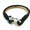 Simple cord nautical rope bracelet survival bracelet surfer sailor D Shackle bracelet