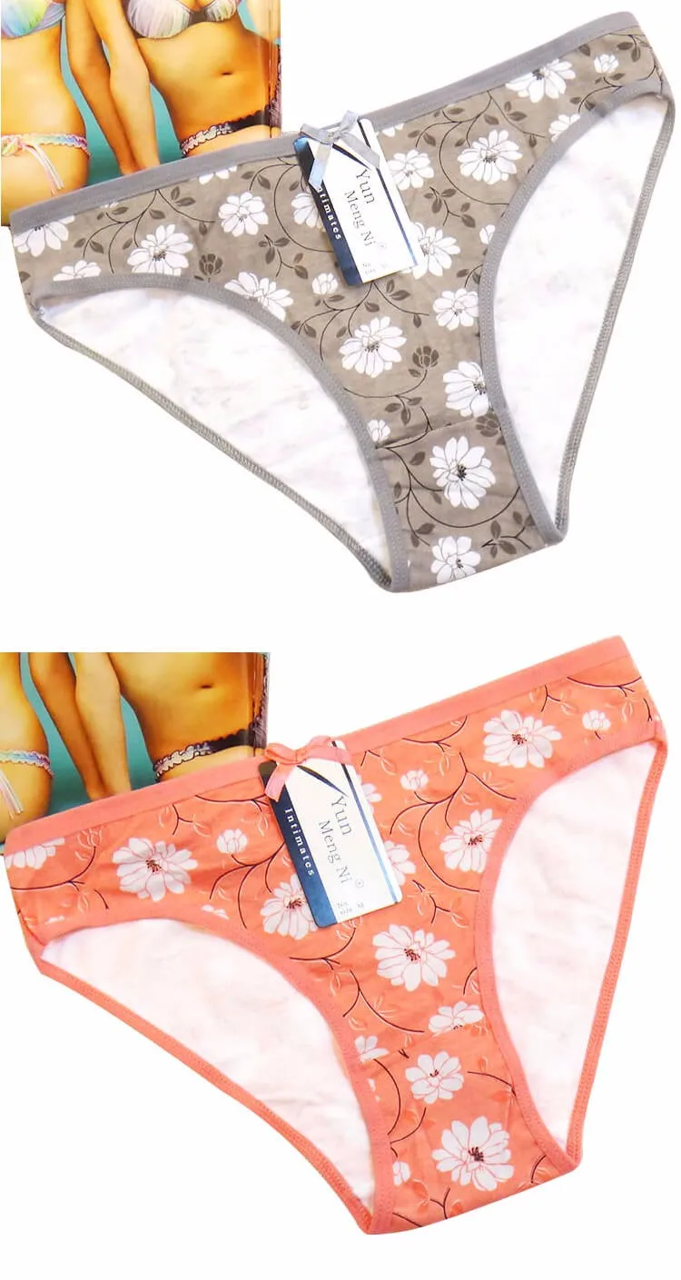 Yun Meng Ni Underwear Cotton Pretty Flower Printing Young Girls Underwear Panties Model Buy 9902