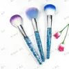 2018 New design jelly makeup brush blush brush with sliver slice in handle