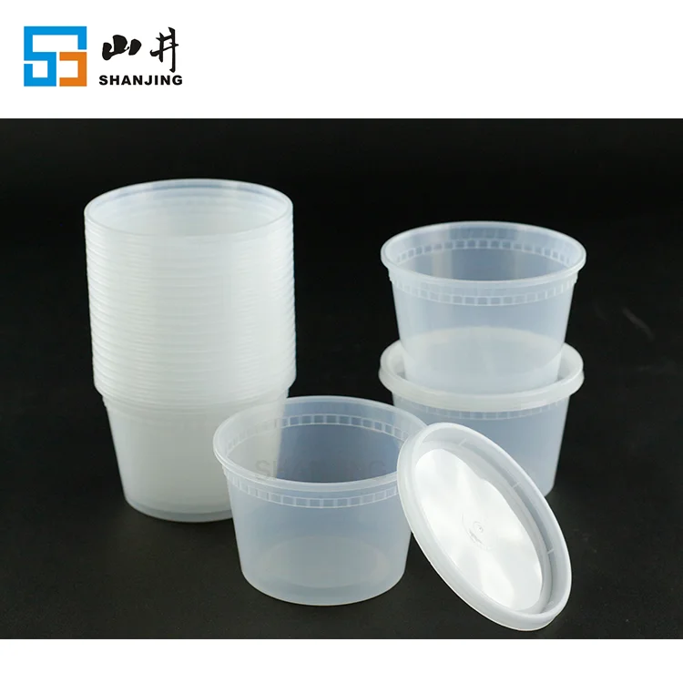 8oz 16oz 32oz Plastic Deli Food Storage Soup Containers With Airtight