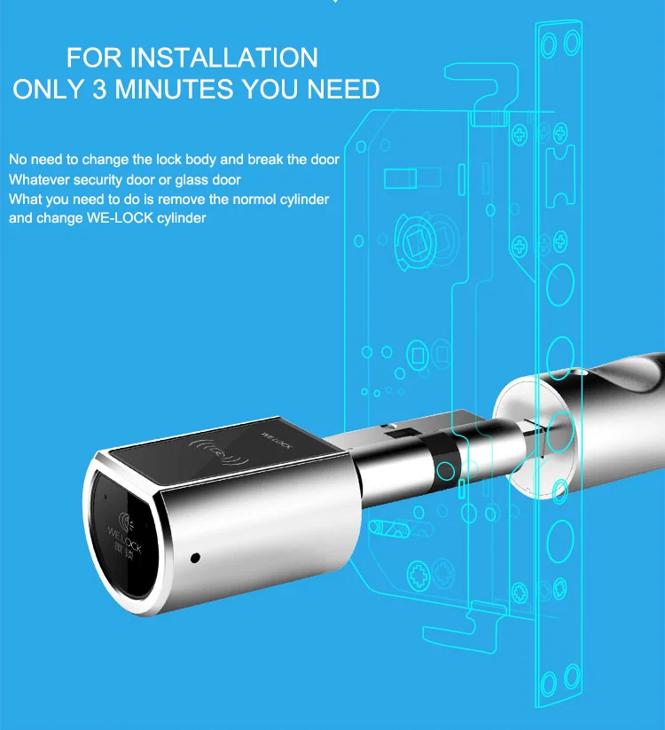 L4c Smart Lock Cylinder Security House Intelligent Home Hot Sale Card