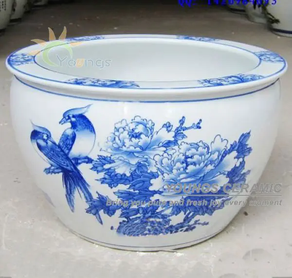 Large Chinese Traditional Blue And White Ceramic Planter Bowl For Indoor And Outdoor Buy Large Planter Large Ceramic Bowl Blue And White Porcelain Planter Product On Alibaba Com