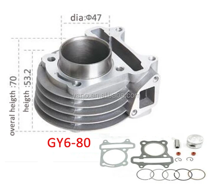 gy6 47mm cylinder kit China scooter parts 80cc 147FMB cylinder assembly