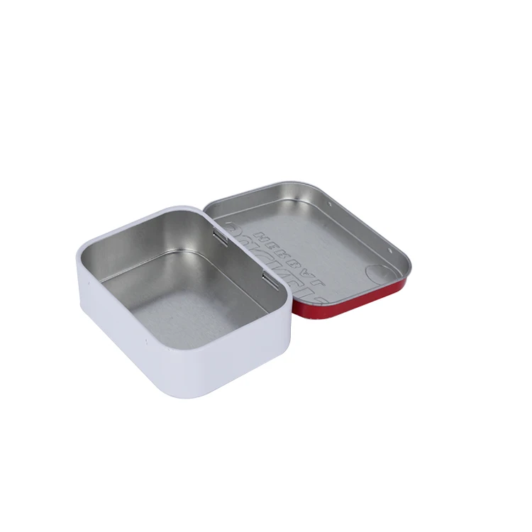 High Quality Rectangular Colorful Small Mint Tin Box Hinged For