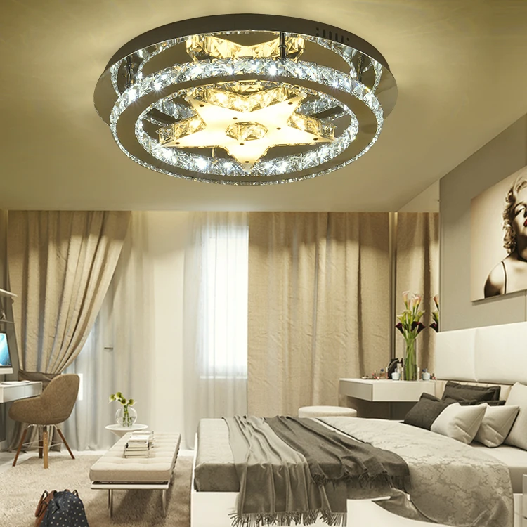 XingJun Popular decorating residential K9 Crystal led ceiling light modern fixture