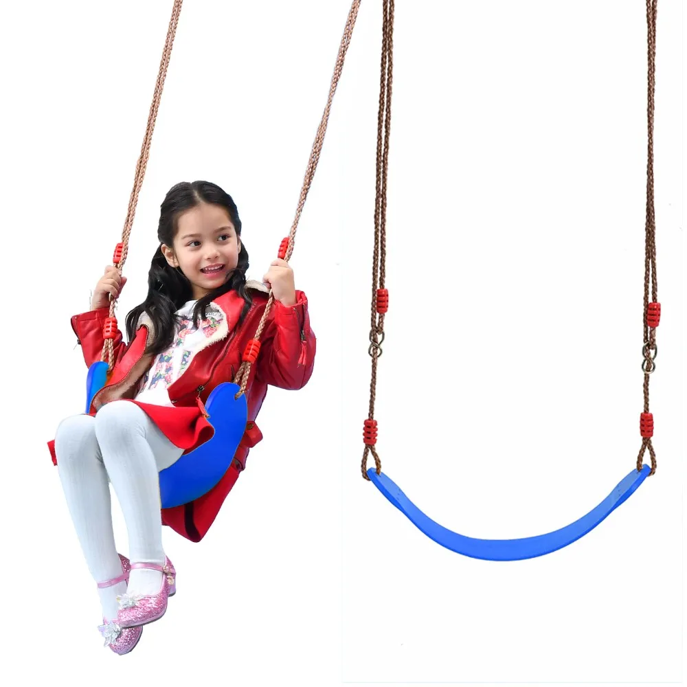 Hot Selling Plastic Hanging Kids Outdoor Swing Chairs Sets With Rope ...