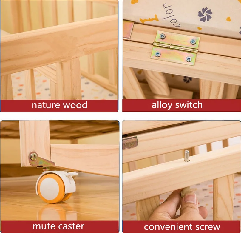 Bedroom Big Size Wooden Baby Crib Furniture Setting For Twins/twins