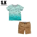 SK 2 7T Summer Boys Clothes 2016 Baby Boy Clothing Set Pattern Stars Toddler Boys Clothing