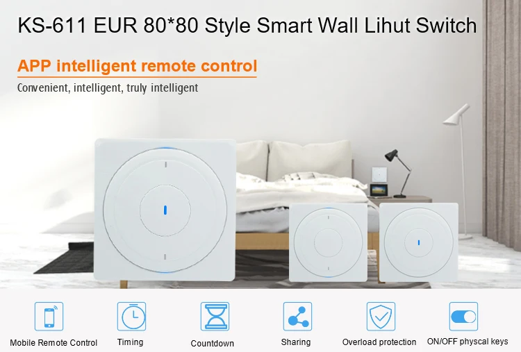 Wireless Kinetic Switch Eu Standard Wifi Smart Wall Switch For Led Lighting