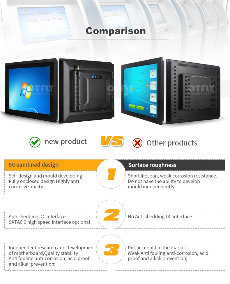 industrial desktop PC 15 inch all in one computer with 3mm bezel