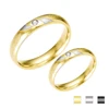 Single Stone Finger Ring Gold Wedding Ring Set Engagement Couple Ring For Women